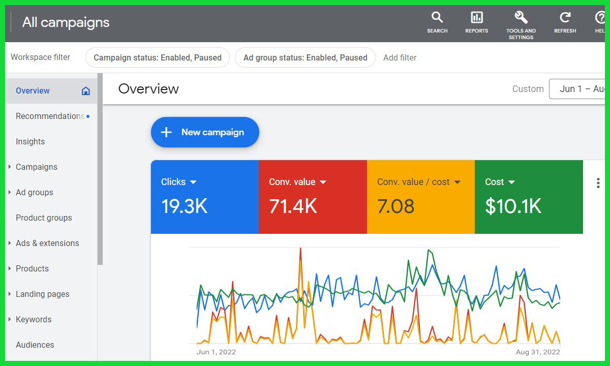 Google Ads Campaign Result